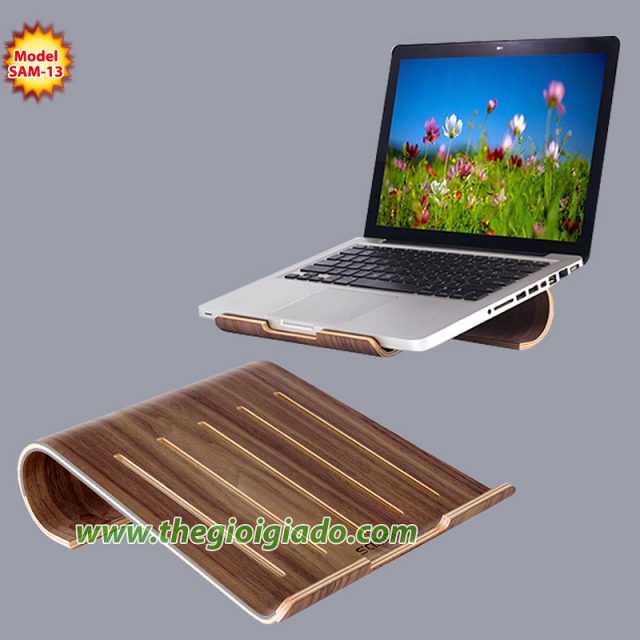 Giá đỡ MacBook để bàn chất liệu gỗ SAM-13