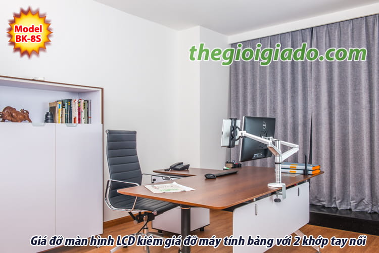giá đỡ màn hình LCD kiêm giá đỡ MÁY TÍNH BẢNG dùng cho dân văn phòng