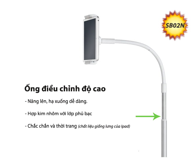 GIÁ ĐỠ MÁY TÍNH BẢNG KIÊM GIÁ ĐỠ ĐIỆN THOẠI TRÊN GIƯỜNG