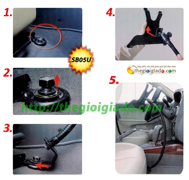GIÁ ĐỠ MÁY TÍNH BẢNG TRÊN ÔTÔ- Model: SB05U 