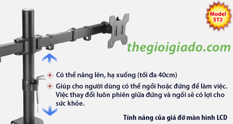 Giá đỡ 2 màn hình LCD trên bàn làm việc,giá đỡ màn hình lcd kiểu kẹp Giá đỡ 2 màn hình LCD trên bàn làm việc,giá đỡ màn hình lcd kiểu kẹp