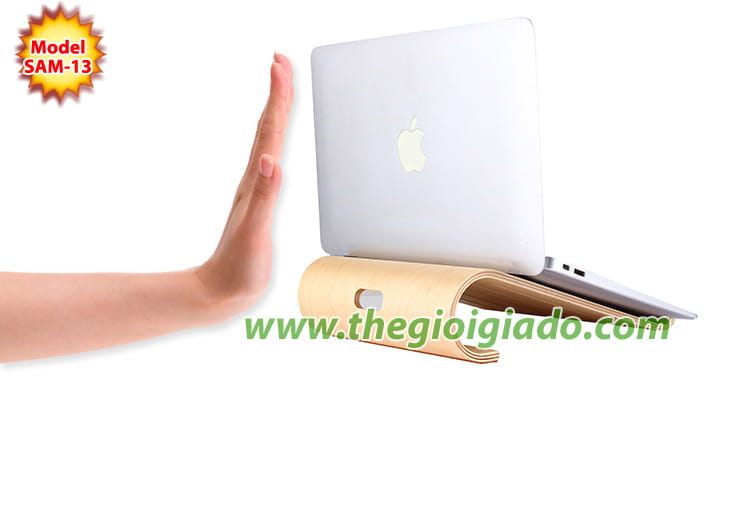 Giá đỡ MacBook để bàn chất liệu gỗ SAM-13 Giá đỡ MacBook để bàn chất liệu gỗ SAM-13