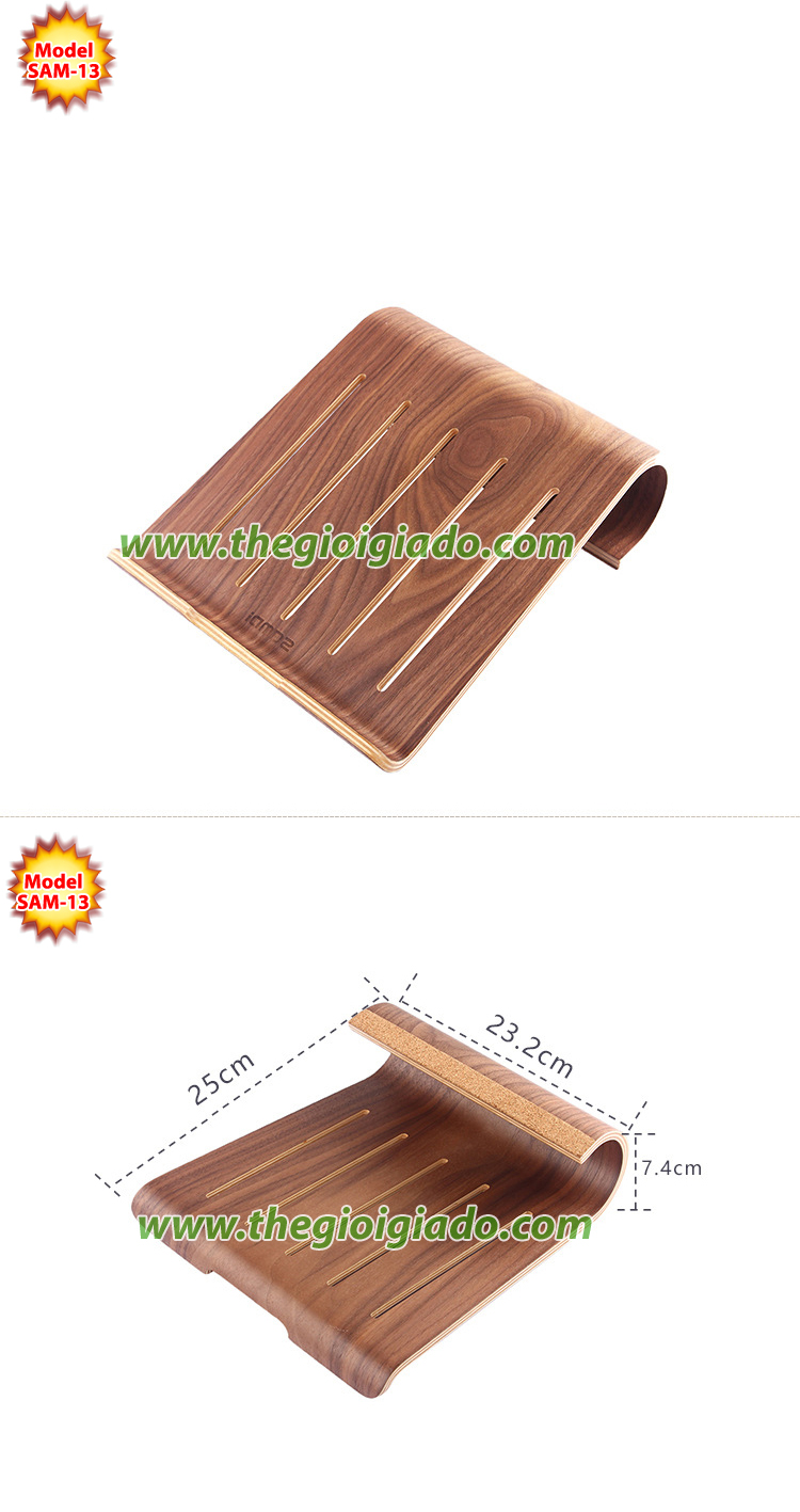 Giá đỡ MacBook để bàn chất liệu gỗ SAM-13 Giá đỡ MacBook để bàn chất liệu gỗ SAM-13
