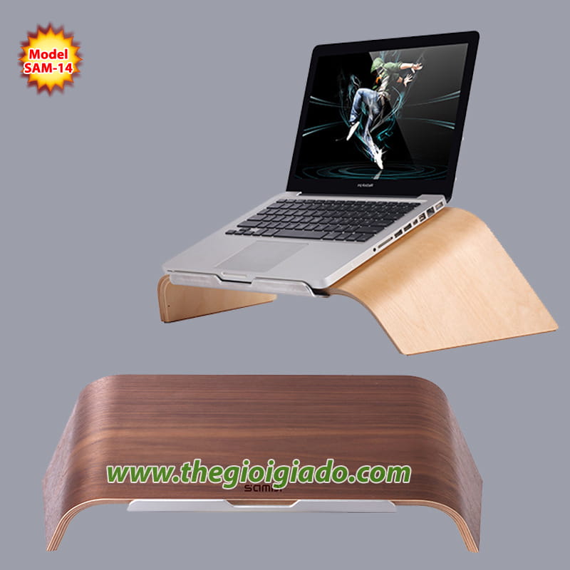 Giá đỡ MacBook để bàn chất liệu gỗ SAM-14 Giá đỡ MacBook để bàn chất liệu gỗ SAM-14