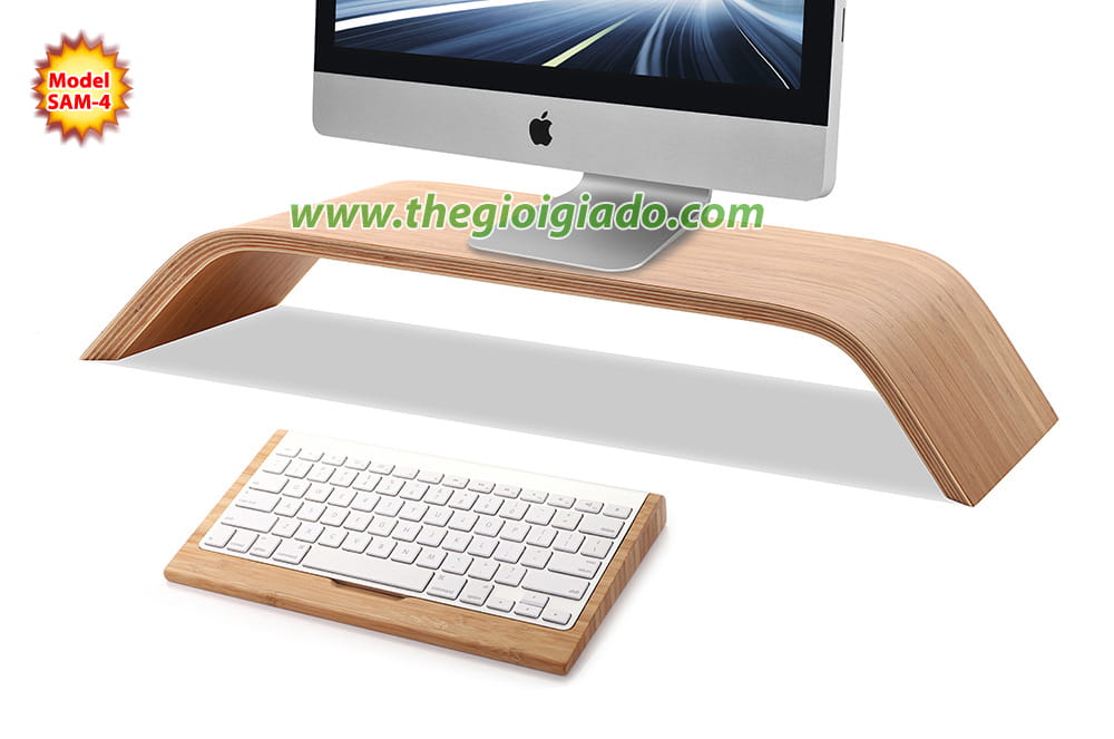 Gi&aacute; đỡ iMac để b&agrave;n chất liệu gỗ SAM-4
