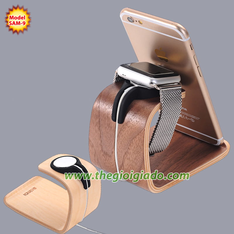Giá đỡ Apple Watch để bàn,chất liệu gỗ SAM-9 Giá đỡ Apple Watch để bàn,chất liệu gỗ SAM-9