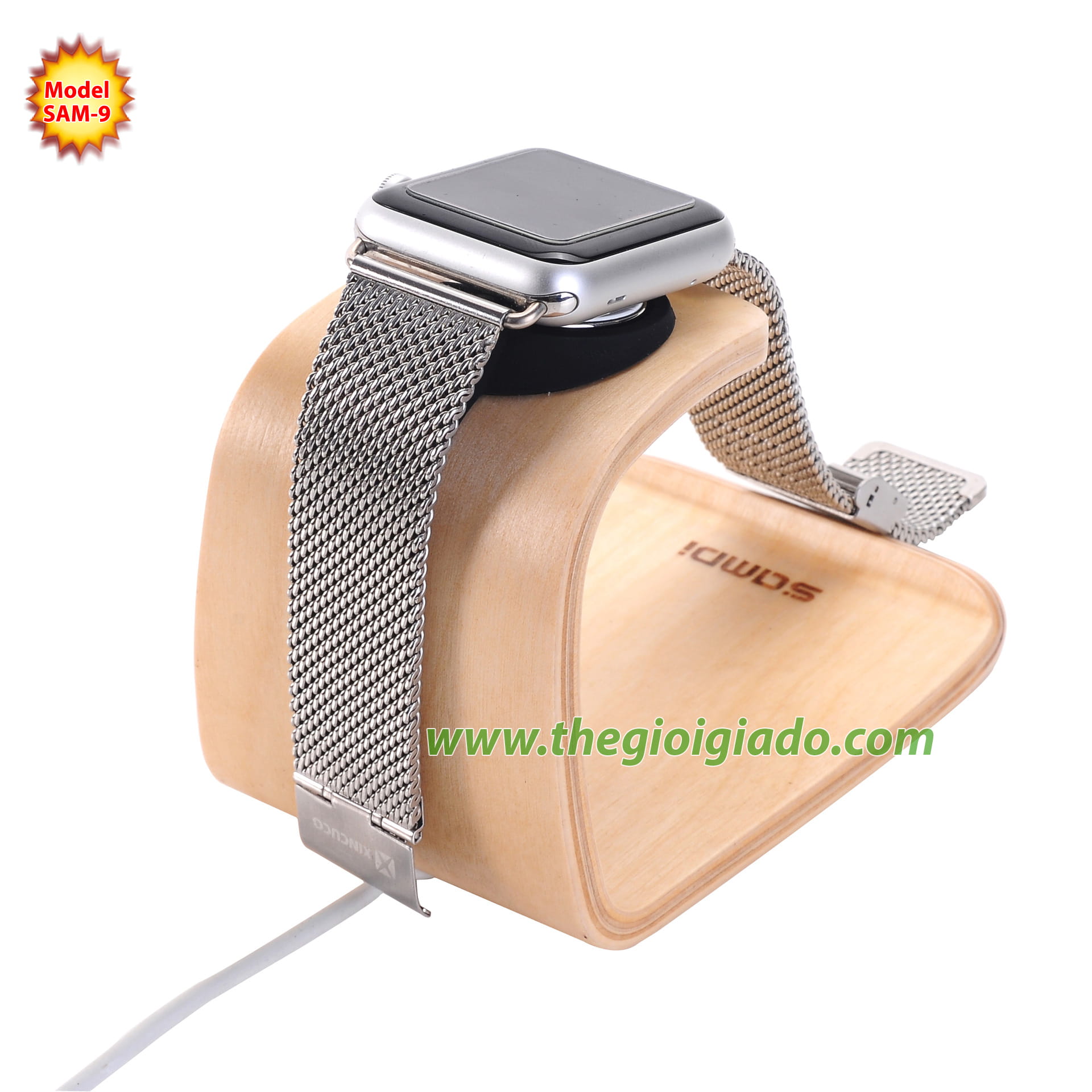 Giá đỡ Apple Watch để bàn,chất liệu gỗ SAM-9 Giá đỡ Apple Watch để bàn,chất liệu gỗ SAM-9
