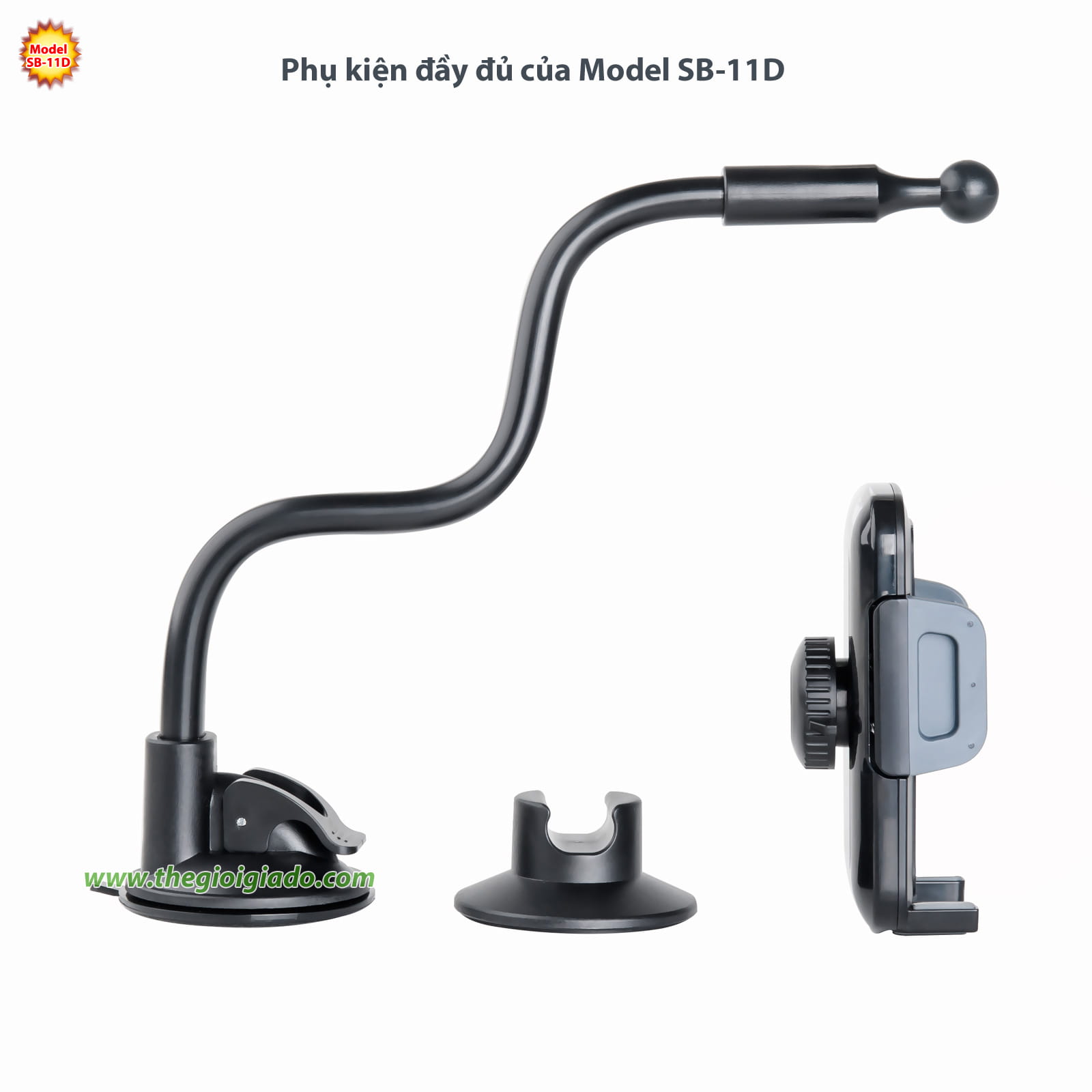 giá đỡ điện thoại trên xe hơi hút chân không model SB-11D