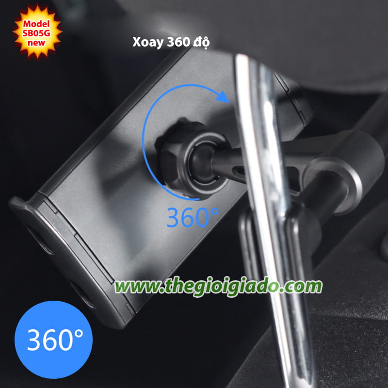 Giá đỡ máy tính bảng kiêm điện thoại ở ghế sau Ô tô Model-SB05G new